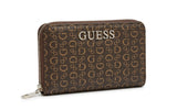 GUESS Women's G Logo Print Zip-Around Wallet - Brown