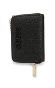 GUESS Women's G Logo Embossed Zip-Around Wallet - Black