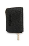 GUESS Women's G Logo Embossed Zip-Around Wallet - Black