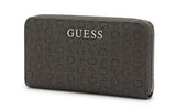 GUESS Monogram Zip-Around Wallet - Dark Grey