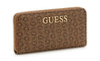 GUESS Women's Signature Monogram Zip-Around Wallet - Brown