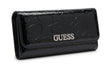 Guess Women Embossed Logo Patent Flap Wallet - Black