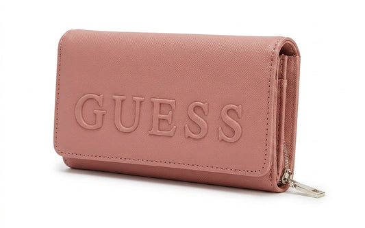 GUESS Women's Embossed Logo Flap Wallet - Dusty Pink