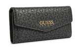 GUESS Women's Laurel Embossed Logo Flap Wallet - Black