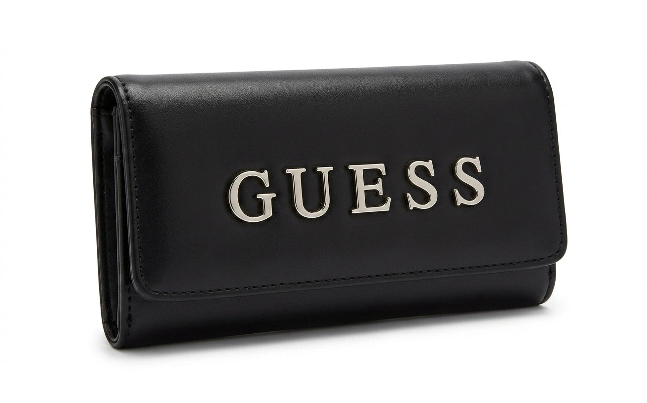 GUESS Women's Logo Flap Wallet - Black