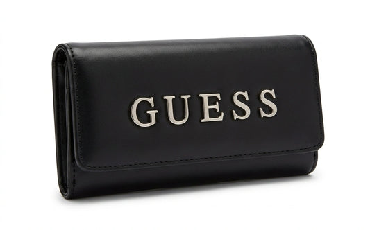 GUESS Women's Logo Flap Wallet - Black