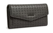 Guess Women's Monogram Embossed Flap Wallet - Dark Grey