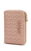 GUESS Women's G Logo Embossed Compact Zip Wallet - Blush