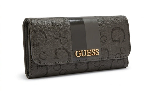 GUESS Women's Signature 4G Logo Trifold Wallet - Charcoal Multi