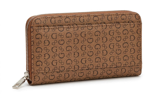 Guess Women's 4G Logo Print Zip-Around Wallet - Brown