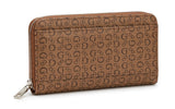 Guess Women's 4G Logo Print Zip-Around Wallet - Brown