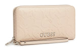 GUESS Women's Embossed Logo Zip Around Wallet with Wristlet - Blush