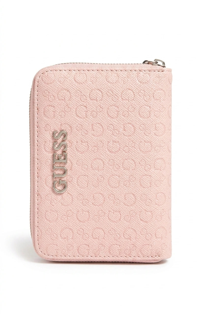 GUESS Women's G Monogram Embossed Zip-Around Wallet - Blush Pink