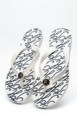 Tommy Hilfiger Women Script Logo Print Flip-Flops - White/Navy