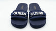GUESS Women's Raised Logo Strap Slides - Navy