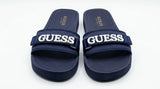 GUESS Women's Raised Logo Strap Slides - Navy