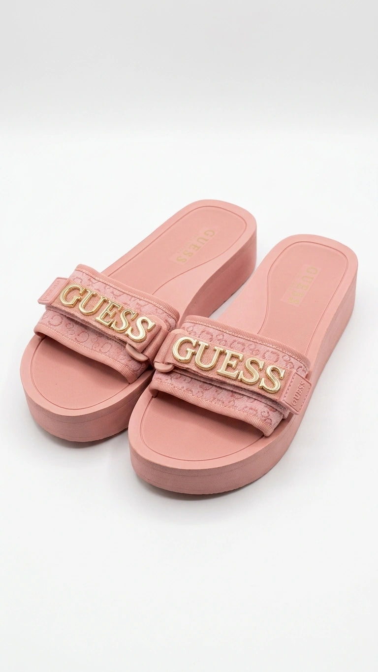 GUESS Women's G-Monogram Platform Slide Sandals - Pink