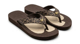 Calvin Klein Women Monogram Platform Flip Flops - Brown Beige