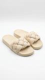 Unbranded Women's Braided Strap Comfort Slides - Nude Beige