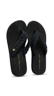 Tommy Hilfiger Women Braided Strap Flip Flops - Black