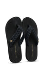 Tommy Hilfiger Women Braided Strap Flip Flops - Black