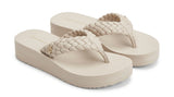 Tommy Hilfiger Women's Braided Platform Flip Flops - Ecru