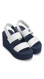 Tommy Hilfiger Women's TH Monogram Platform Sandals - White/Navy