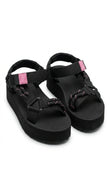 Tommy Hilfiger Women Platform Sport Sandals - Black with Pink Accents