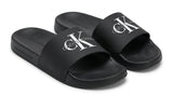 Calvin Klein Jeans CK Logo Pool Slides - Black