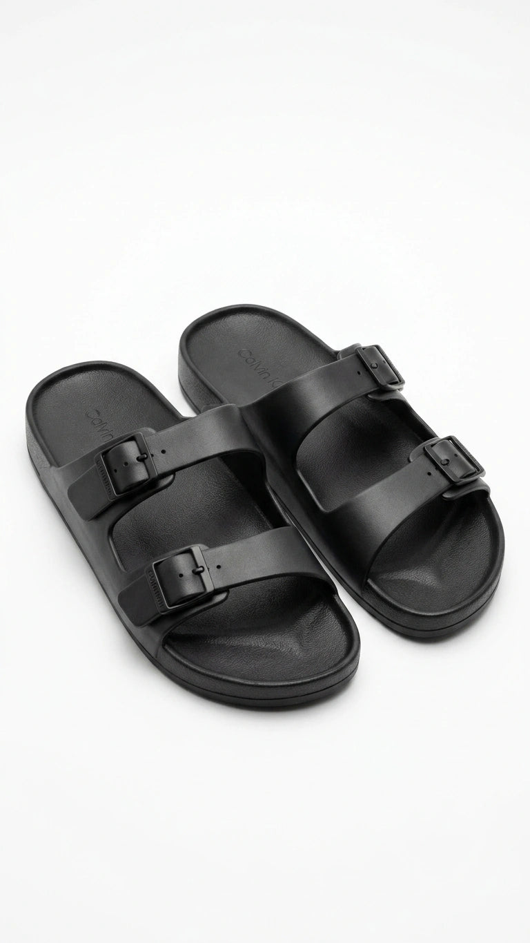 Calvin Klein Men's Two-Strap Adjustable Sandals - Black