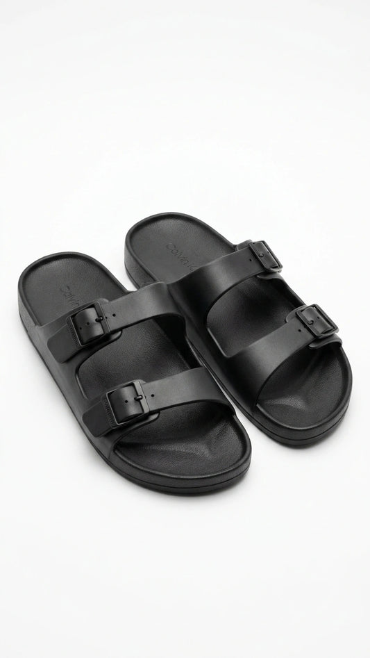 Calvin Klein Men's Two-Strap Adjustable Sandals - Black