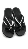 Guess Women's Bow Detail Flip Flops - Black/White