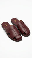 ZARA Women Criss-Cross Strap Slides - Burgundy