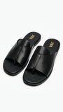 ZARA Women's Thong Strap Leather-Effect Sandals - Black