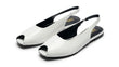 ZARA Women's Peep Toe Slingback Flats - White