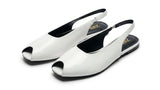 ZARA Women's Peep Toe Slingback Flats - White