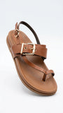 ZARA Women's Adjustable Buckle Flatform Sandals - Brown