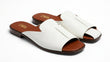 ZARA Women's Overlay Strap Open Toe Flat Mules - White/Brown