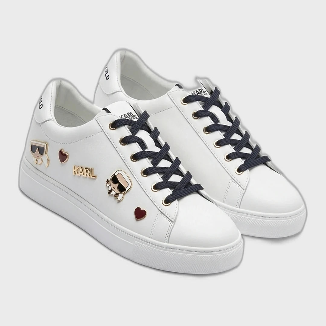 KARL LAGERFELD K/Karl Ikonic Charms Leather Sneakers - White