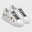 KARL LAGERFELD K/Karl Ikonic Charms Leather Sneakers - White