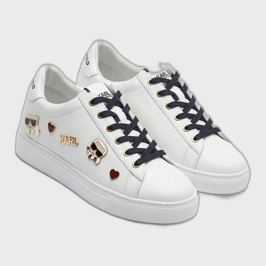 KARL LAGERFELD K/Karl Ikonic Charms Leather Sneakers - White