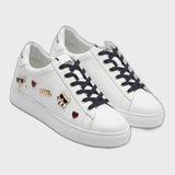 KARL LAGERFELD K/Karl Ikonic Charms Leather Sneakers - White