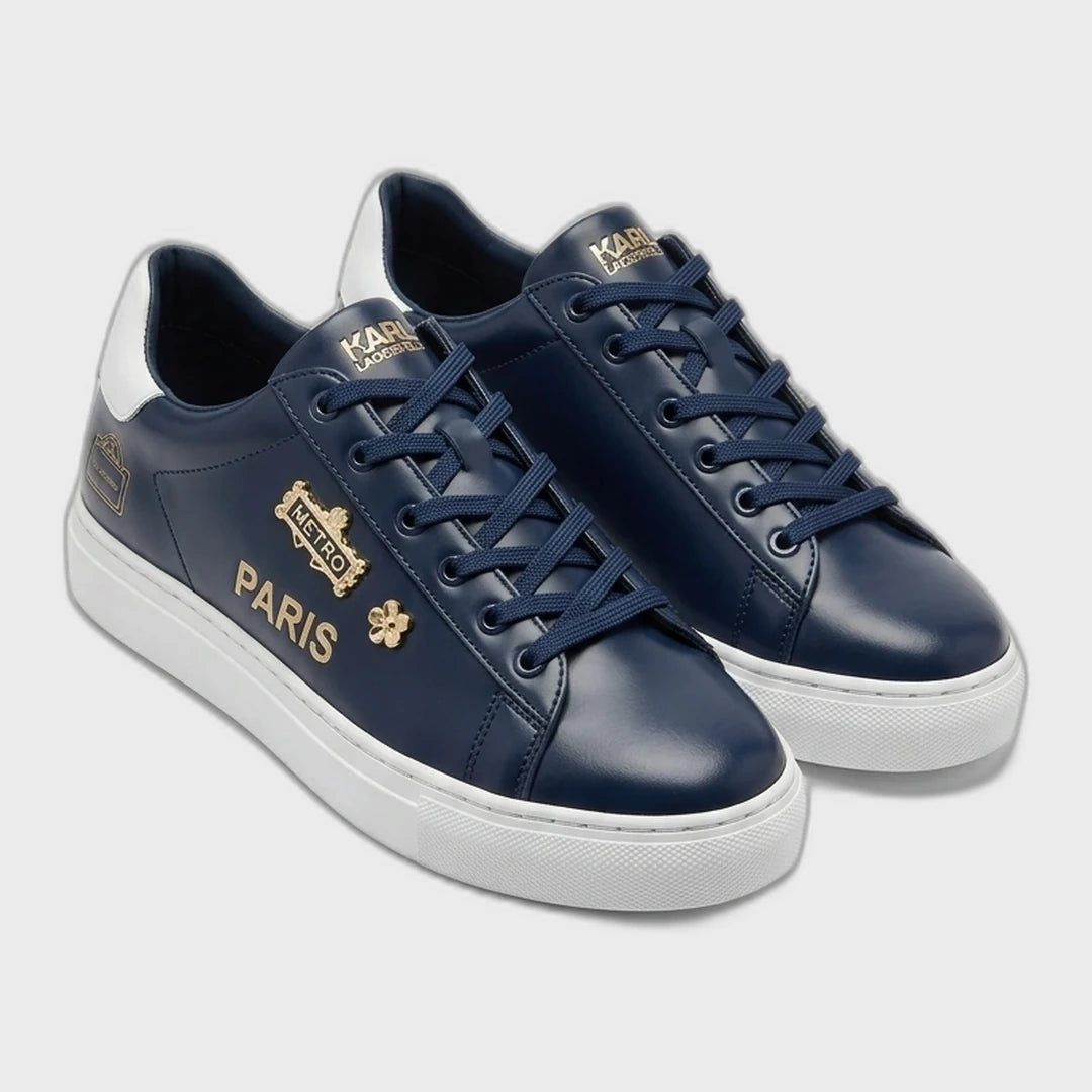 Karl Lagerfeld K-Retro Paris Low-Top Sneakers - Navy
