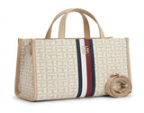 Tommy Hilfiger Monogram Logo Tote Bag - Beige Monogram