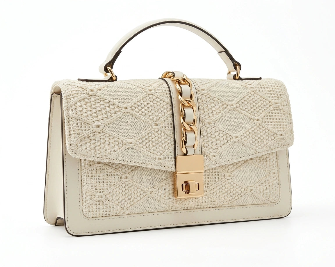 ALDO Women's Textured Top Handle Flap Bag - Off-White