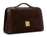 Karl Lagerfeld Women's Suede and Leather Top Handle Handbag - Brown