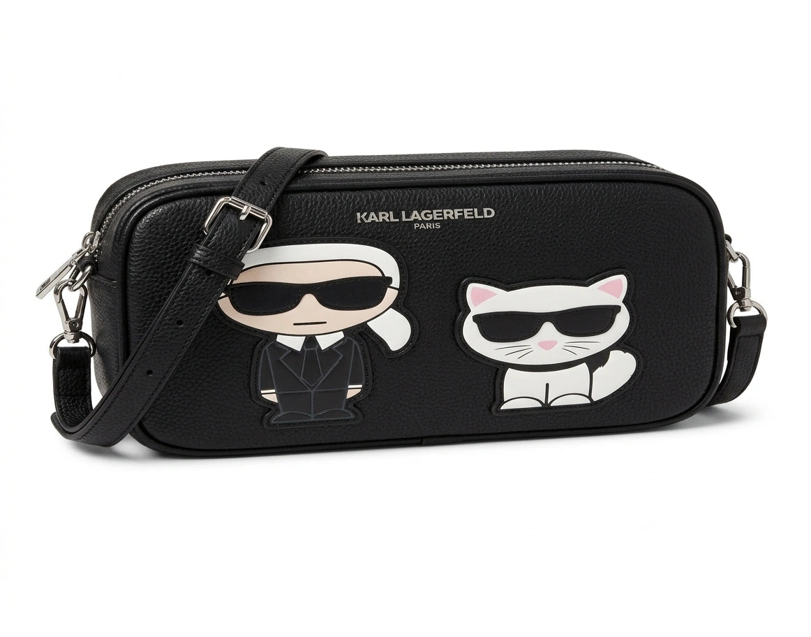 KARL LAGERFELD K/Karl & Choupette Crossbody Bag - Black