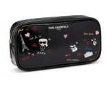 Karl Lagerfeld Parisian Doodles Vanity Pouch - Black