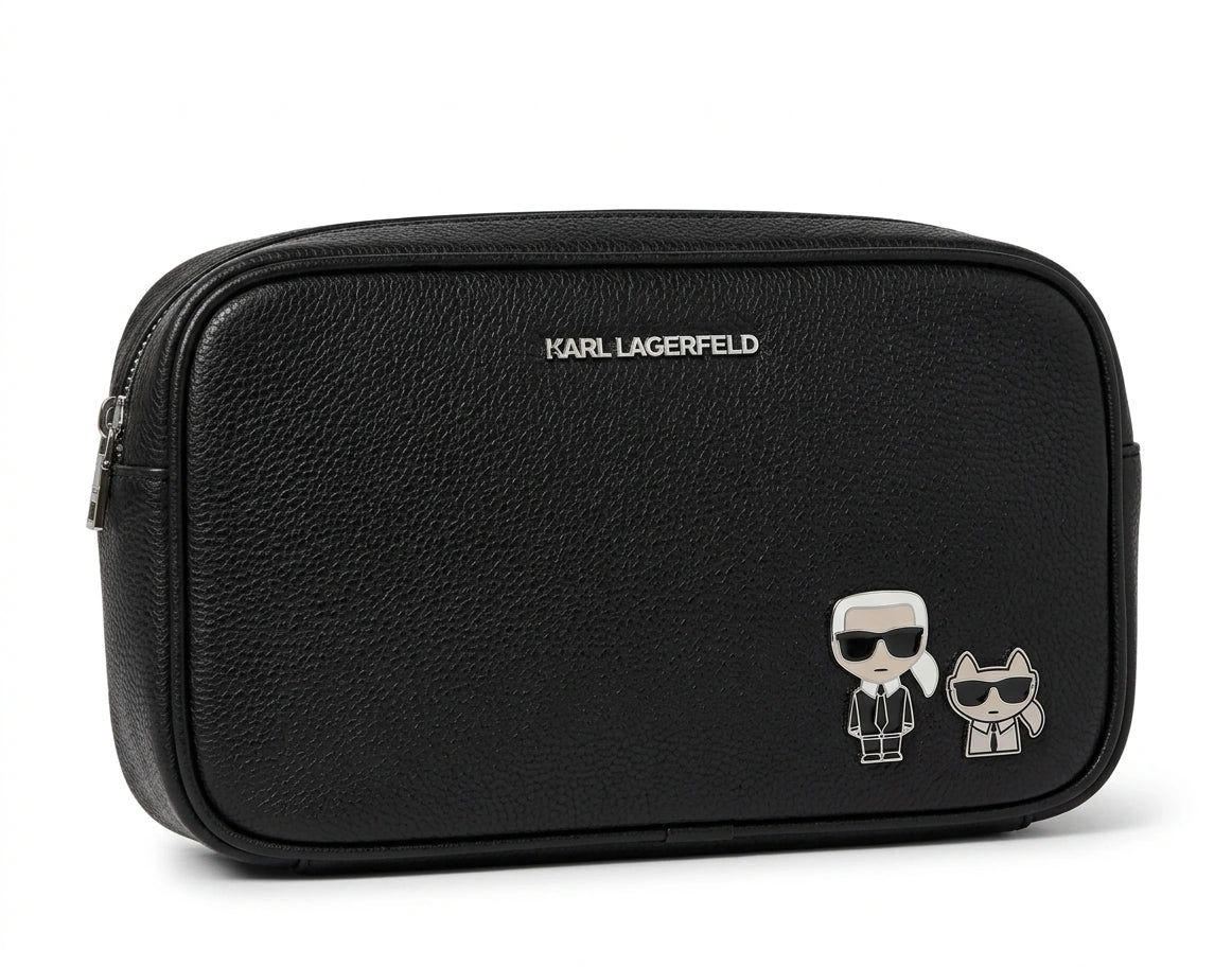 KARL LAGERFELD K/Ikonik Karl & Choupette Wash Bag - Black
