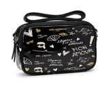 KARL LAGERFELD Women's Ikonik Graffiti Crossbody Bag - Black